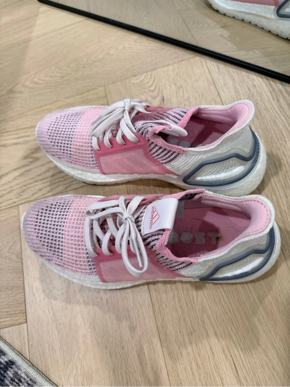 Women’s Adidas Boost Pink Knit Running Sneakers